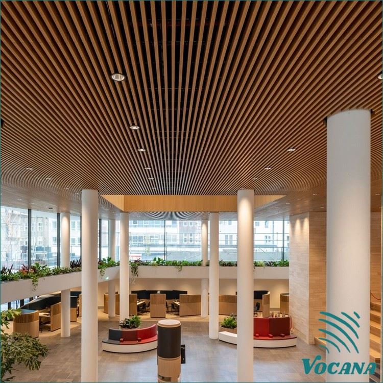 Suspended WPC Ceiling Saudi Arabia | WPC Baffle Ceiling System For Commercial Buildings factory
